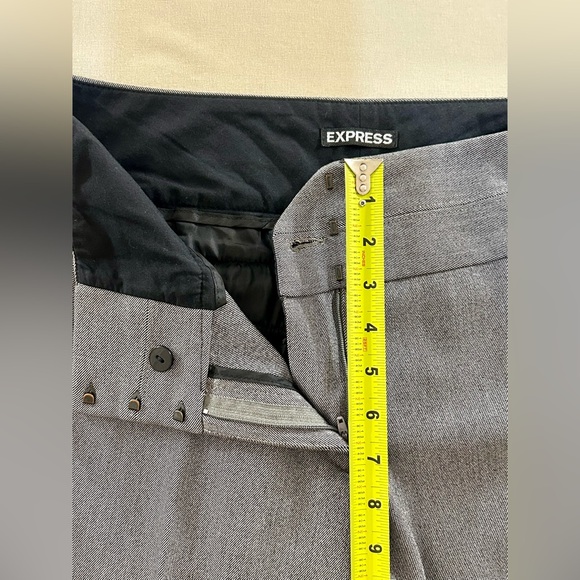 Express Editor Dress Pants Women Sz 14R Gray Mid Rise Straight Leg Pockets - Picture 6 of 7